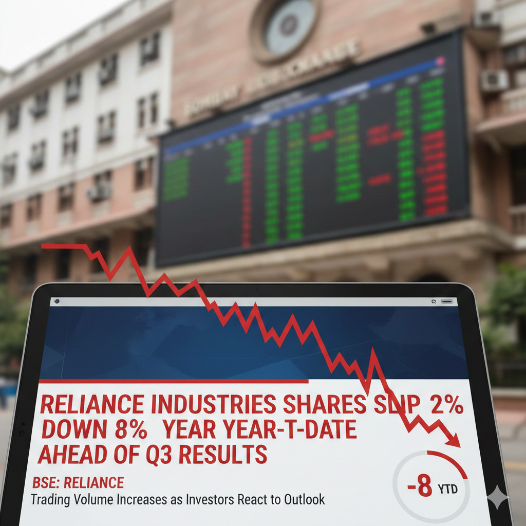Reliance Industries Shares Slip 2%; Down 8% Year-to-Date Ahead of Q3 Results