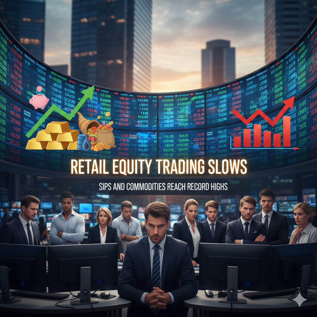Retail Equity Trading Slows as SIPs and Commodities Reach Record Highs