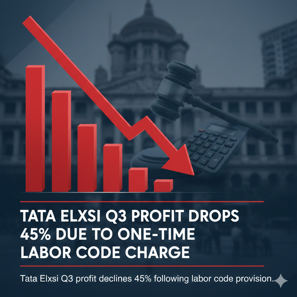 Tata Elxsi Q3 profit declines 45% following labor code provision.
Tata Elxsi Q3 Profit Drops 45% Due to One-Time Labor Code Charge