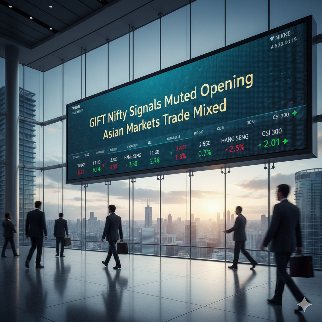 GIFT Nifty Signals Muted Opening as Asian Markets Trade Mixed