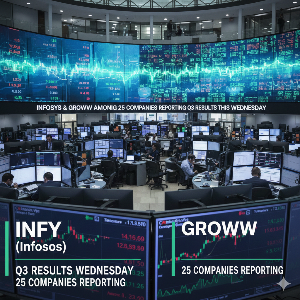 Infosys and Groww Among 25 Companies Reporting Q3 Results This Wednesday