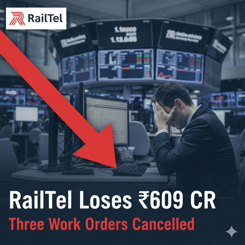 RailTel loses ₹609 crore work orders after three cancellations.