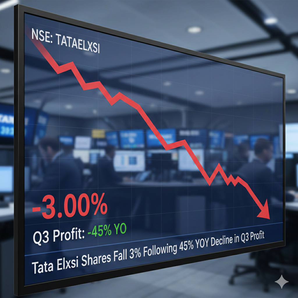 Tata Elxsi Shares Fall 3% Following 45% YoY Decline in Q3 Profit