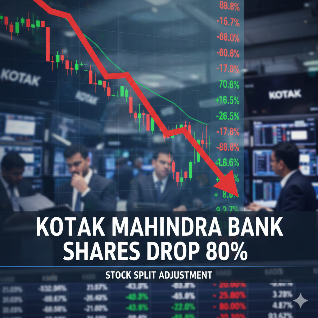 Kotak Mahindra Bank Shares Drop 80% Due to Stock Split Adjustment