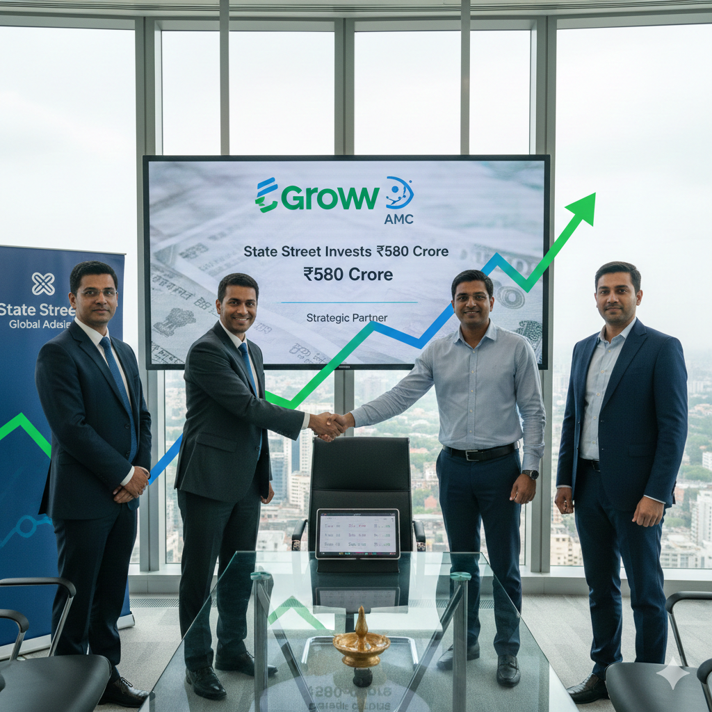 State Street Invests ₹580 Crore in Groww AMC as Strategic Partner