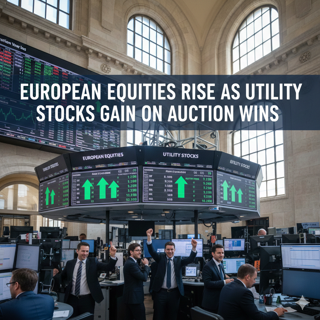 European Equities Rise as Utility Stocks Gain on Auction Wins