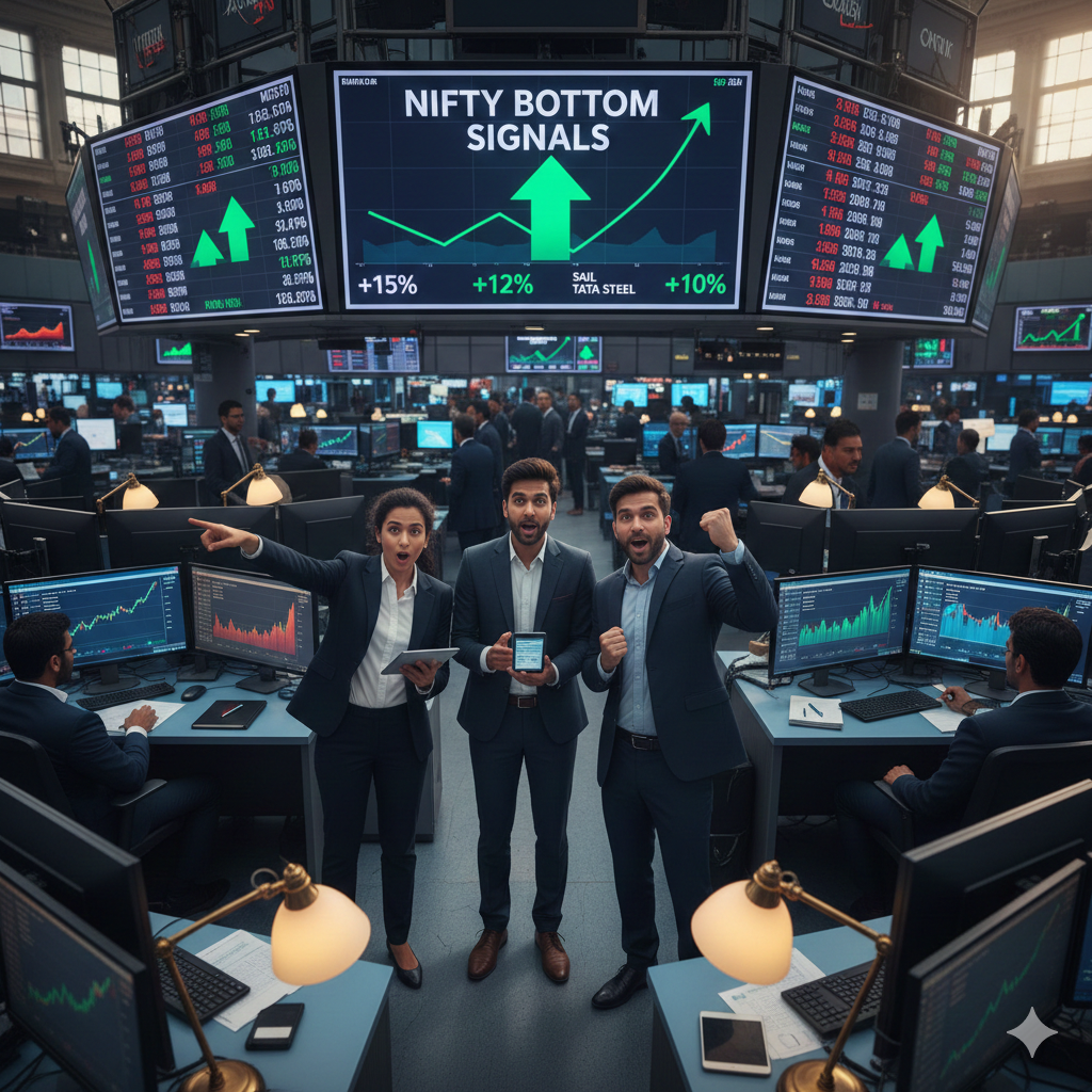 Nifty bottom signals put MRPL, SAIL, and Tata Steel in focus.