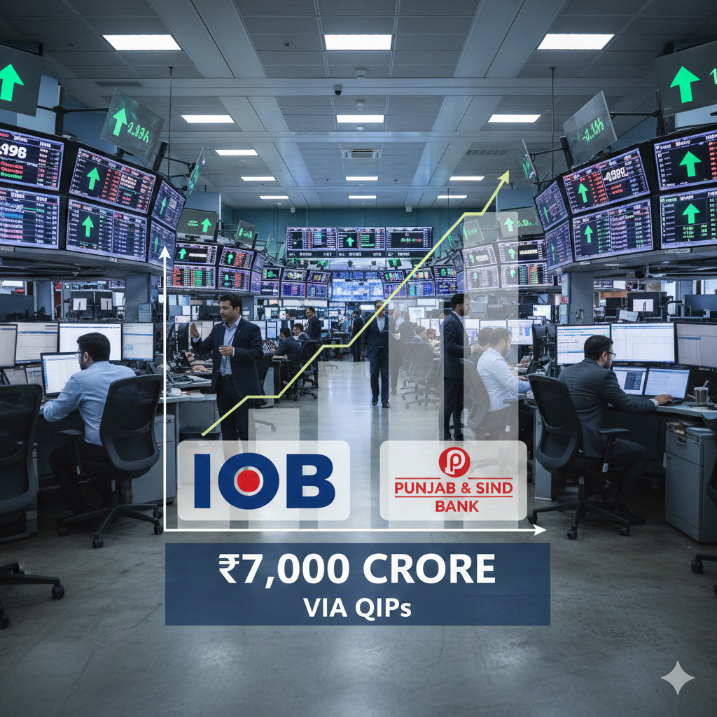 IOB and Punjab & Sind Bank to raise ₹7,000 crore via QIPs
