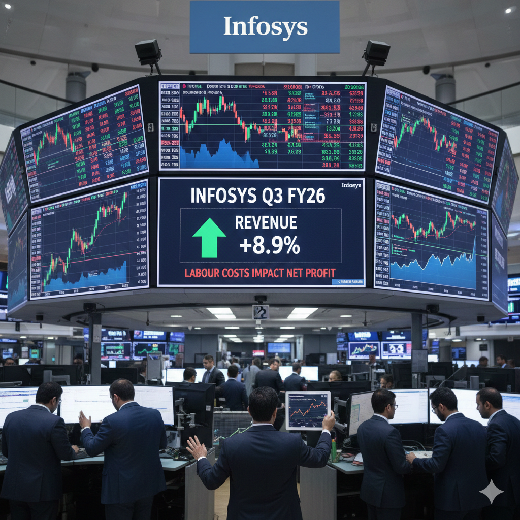 Infosys Q3 FY26: Revenue rises 8.9% as labour costs hit net profit
