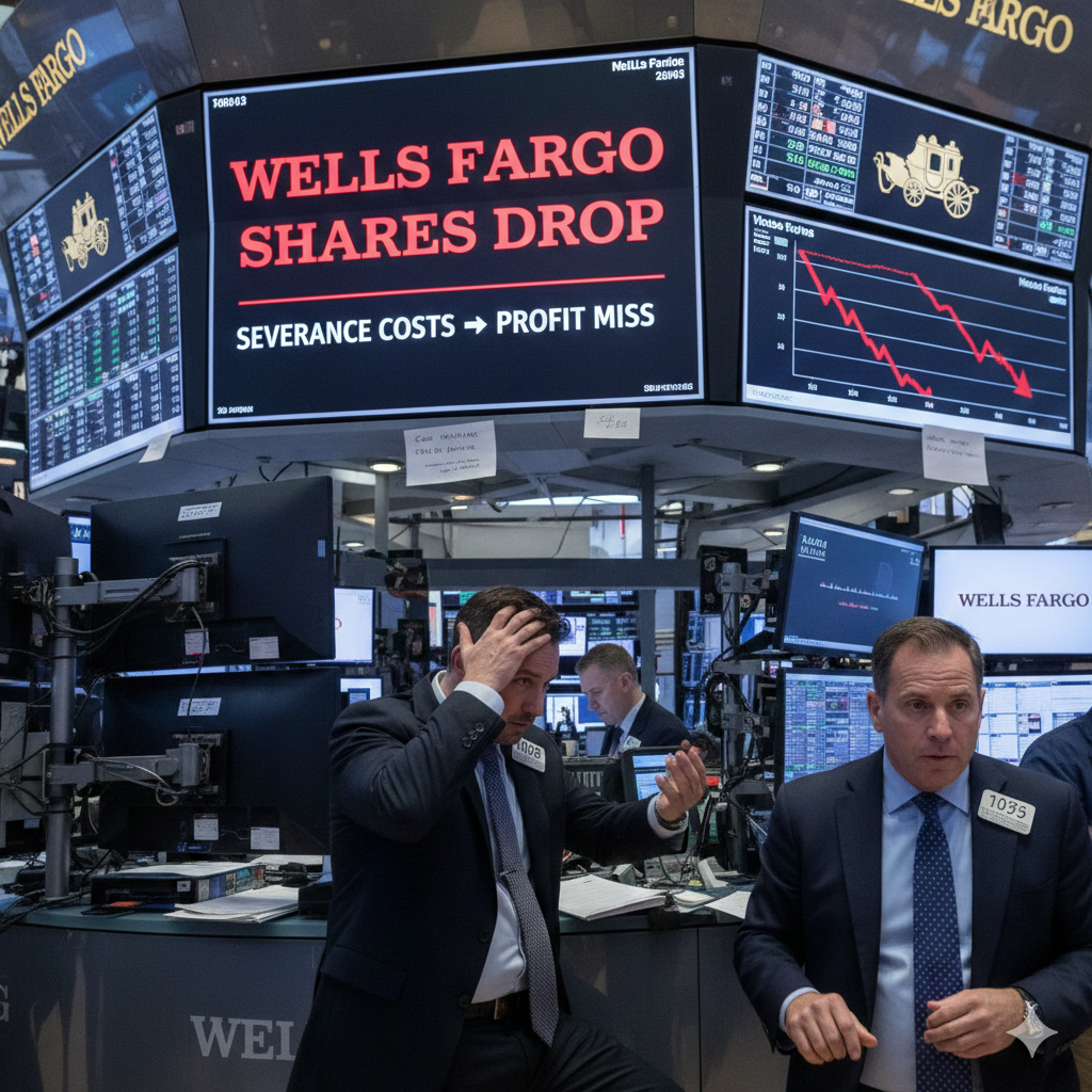 Wells Fargo Shares Drop After Severance Costs Lead to Profit Miss
