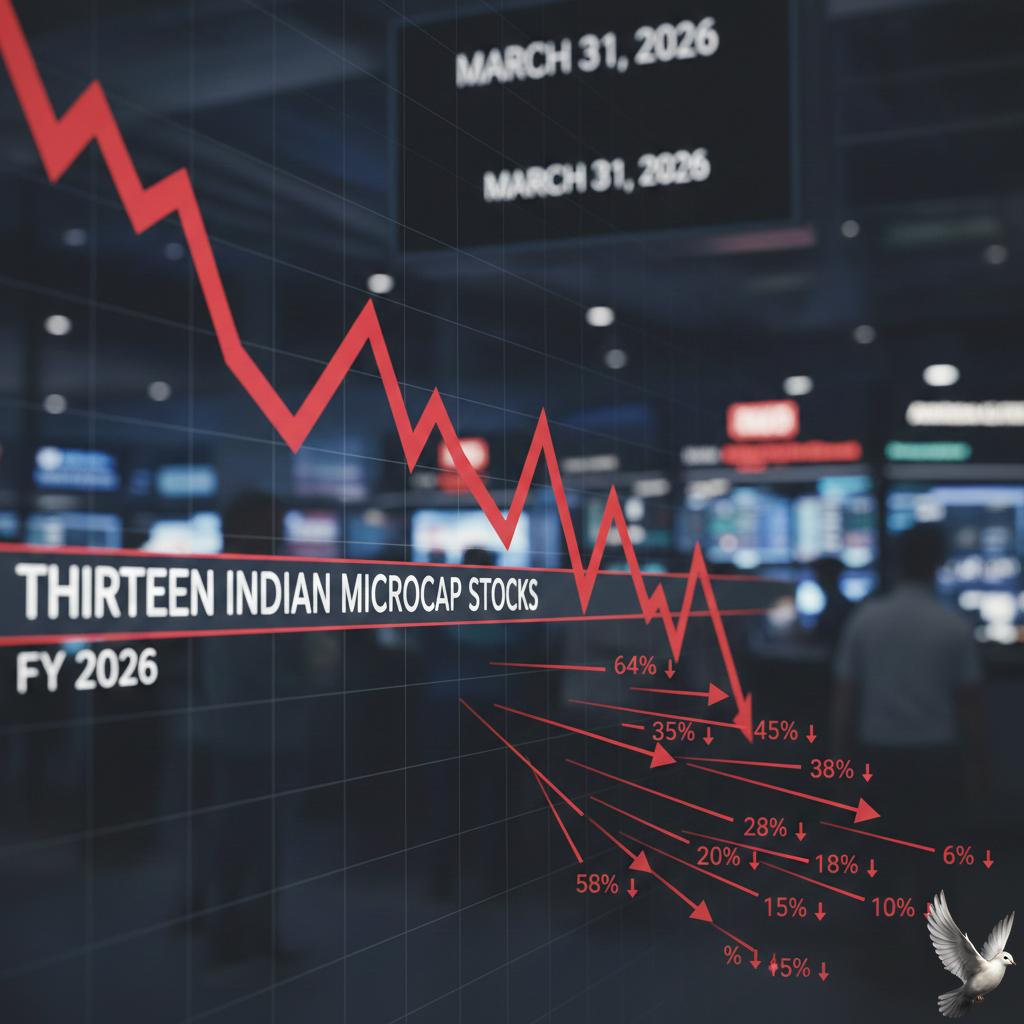 Thirteen Indian microcap stocks decline up to 64% during fiscal year 2026.