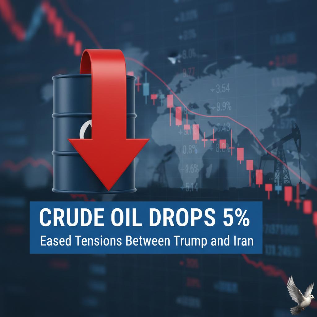 Crude Oil Drops 5% Following Eased Tensions Between Trump and Iran