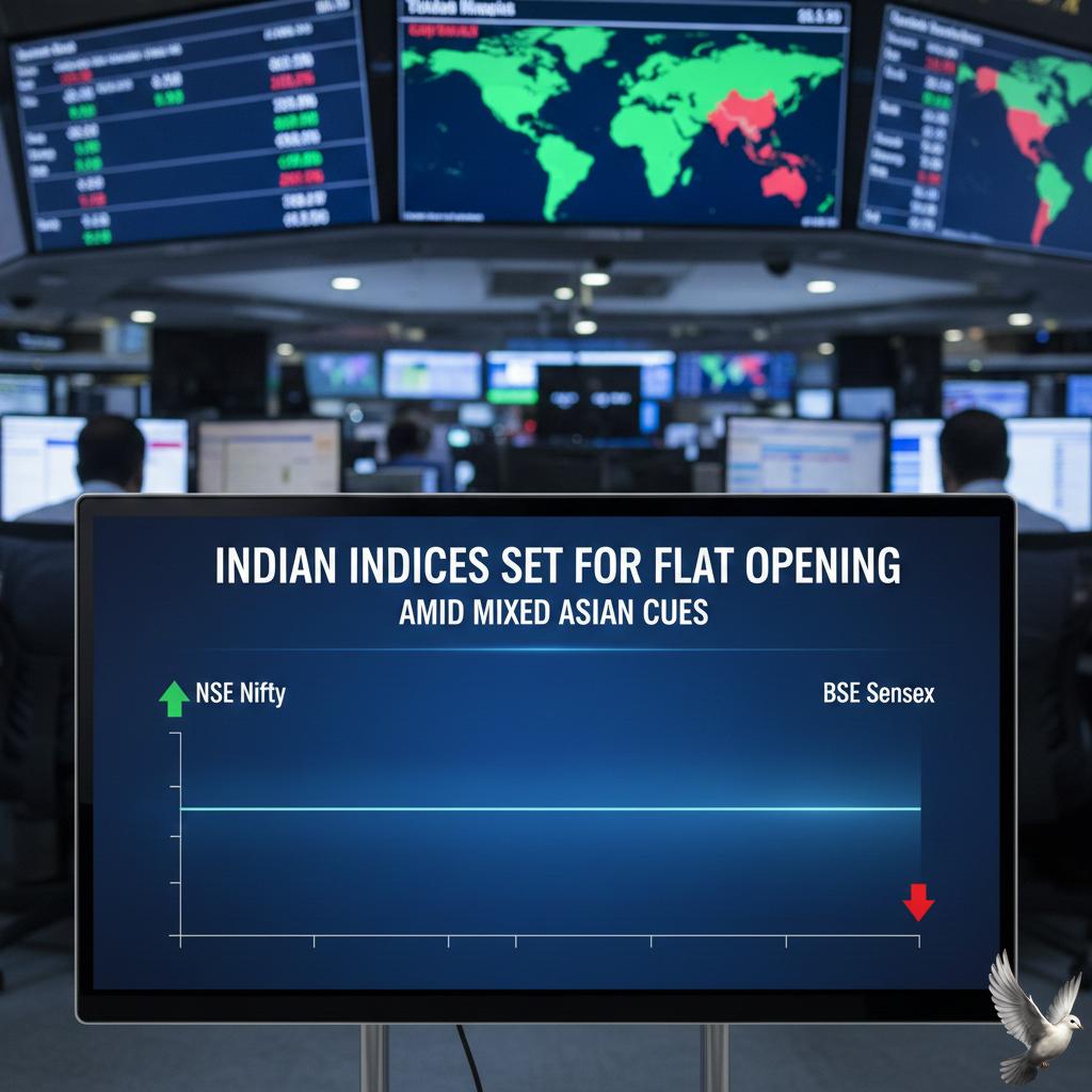Indian Indices Set for Flat Opening Amid Mixed Asian Cues