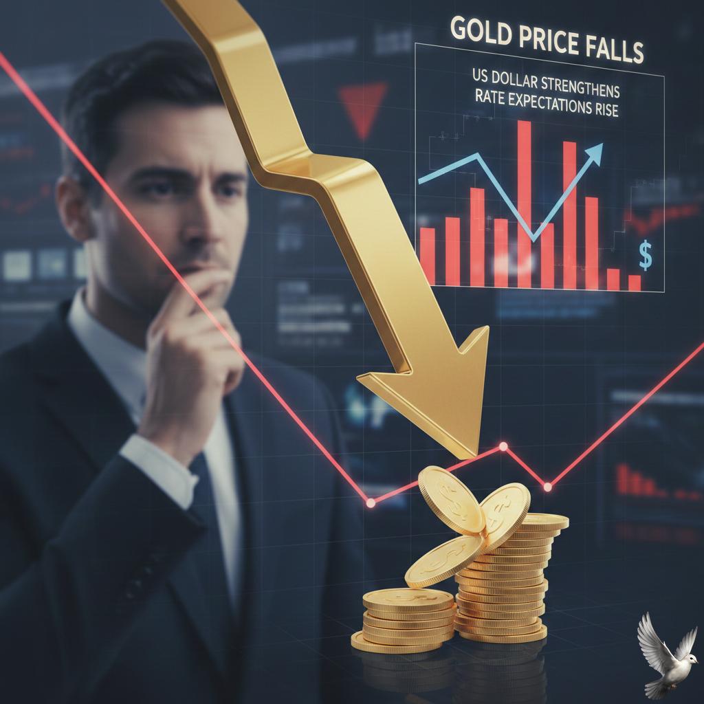 Gold price falls as stronger US data bolsters dollar and rate expectations.