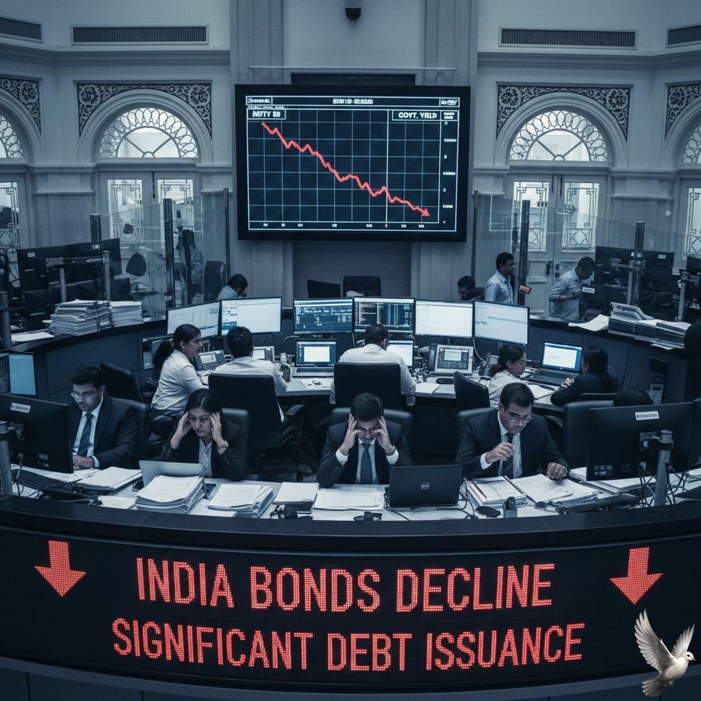 India Bonds Decline Ahead of Significant Debt Issuance
