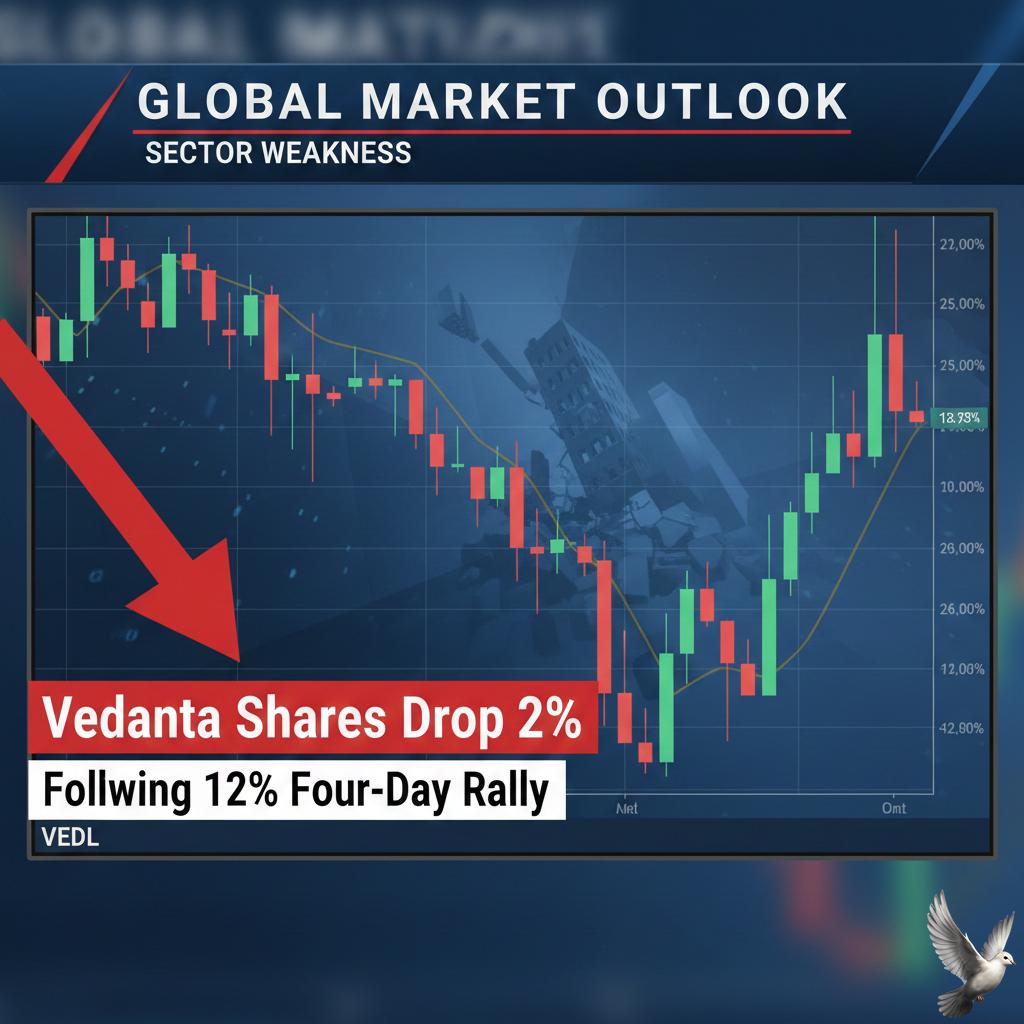 Vedanta Shares Drop 2% Following 12% Four-Day Rally Amid Sector Weakness