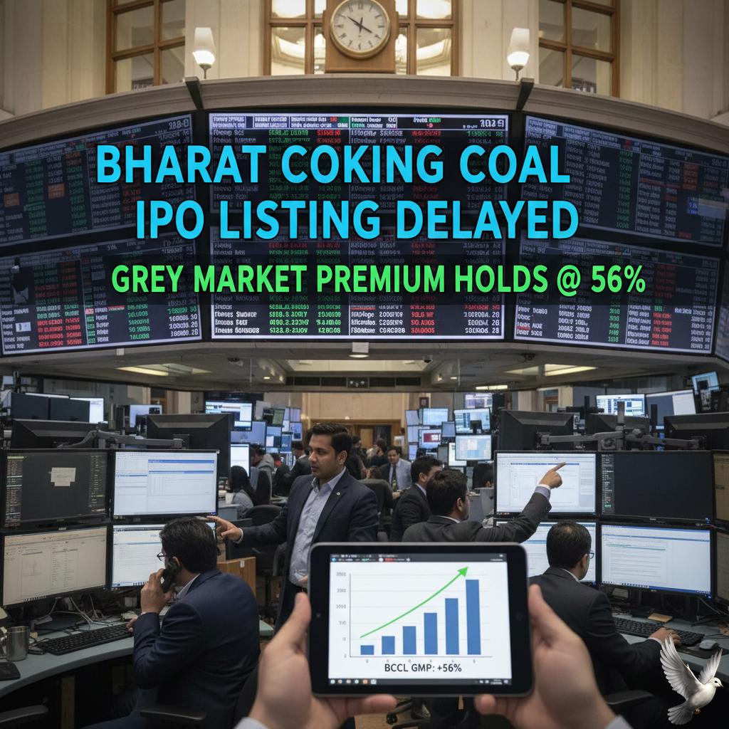 Bharat Coking Coal IPO listing date delayed; Grey Market Premium holds at 56%