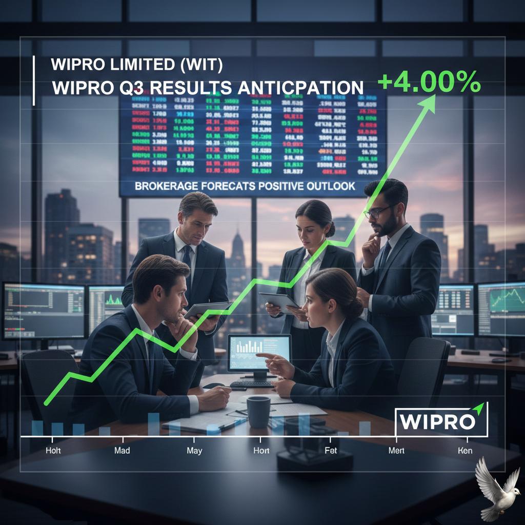Wipro shares rise 4% as market awaits Q3 results and brokerage forecasts.