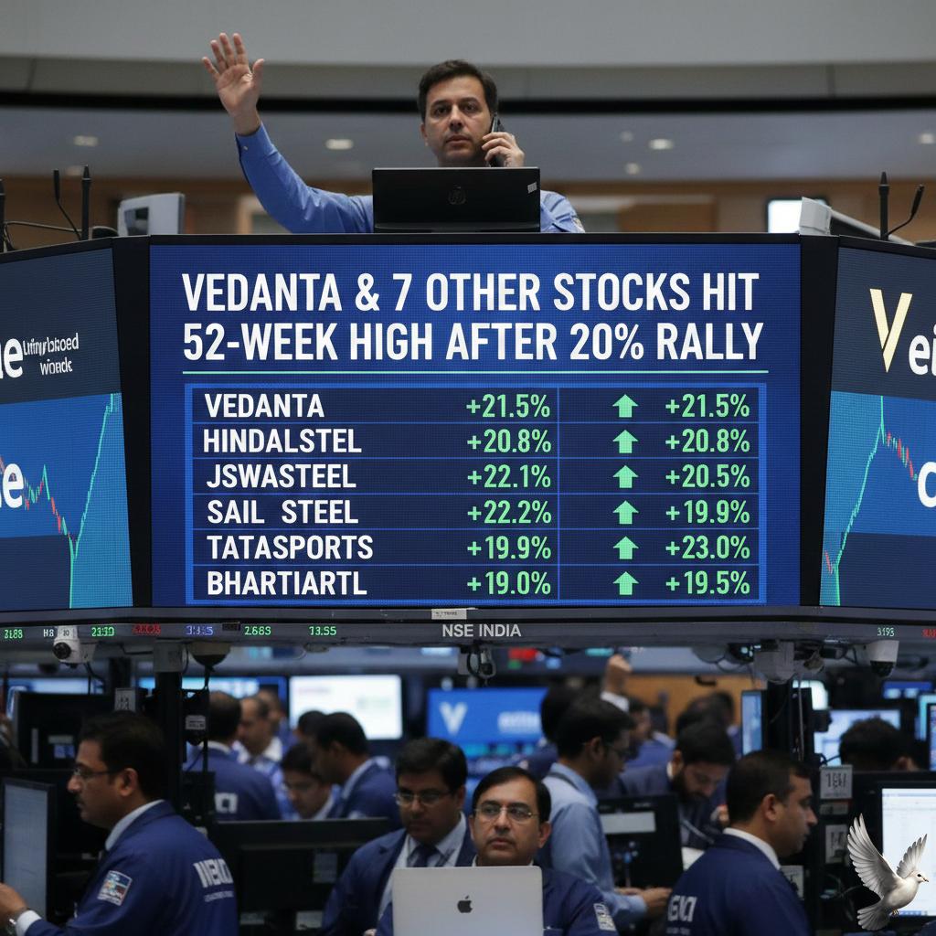 Vedanta, 7 other stocks hit 52-week high after 20% rally.