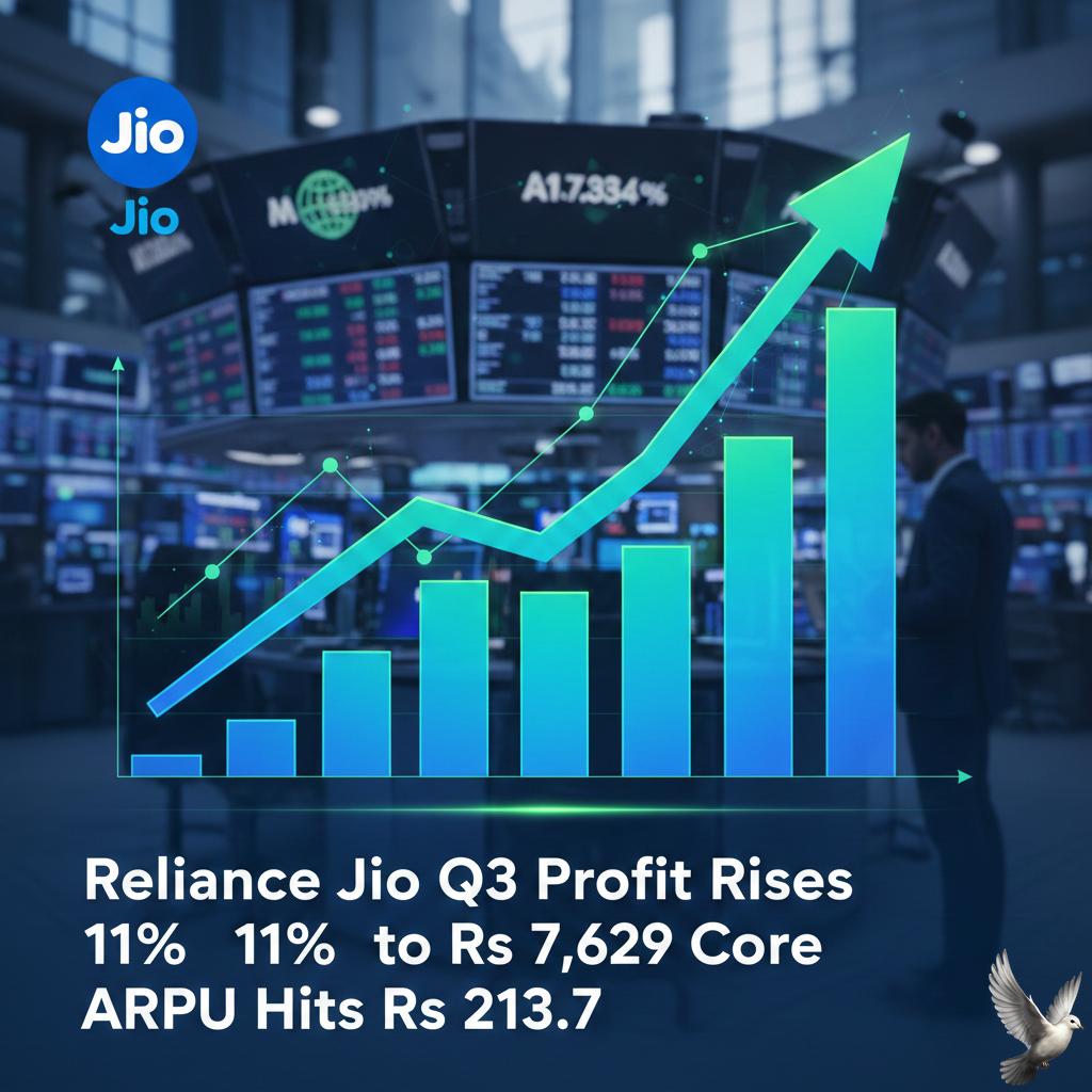 Reliance Jio Q3 Profit Rises 11% to Rs 7,629 Crore as ARPU Hits Rs 213.7