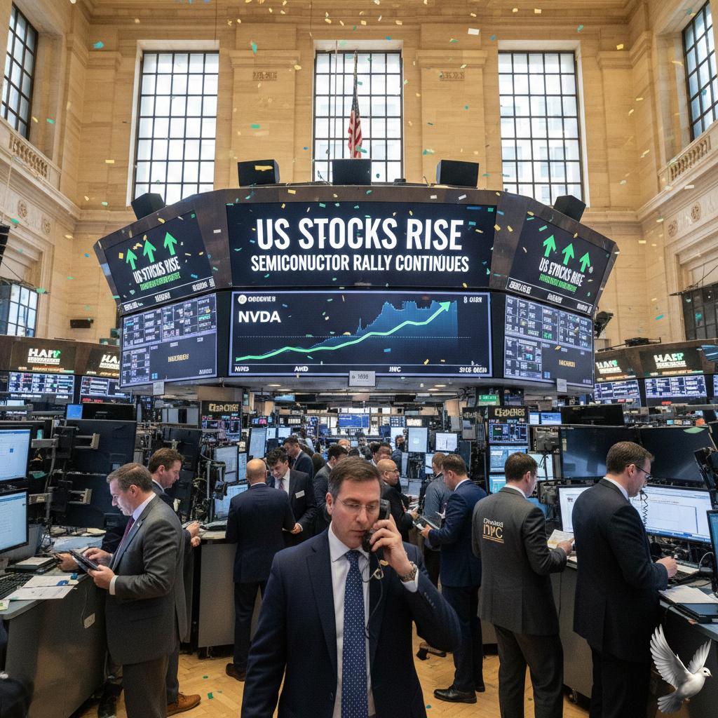 US Stocks Rise as Semiconductor Rally Continues