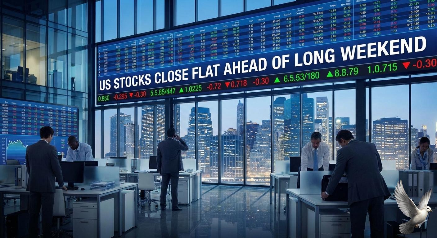 US Stocks Close Flat Ahead of Long Weekend