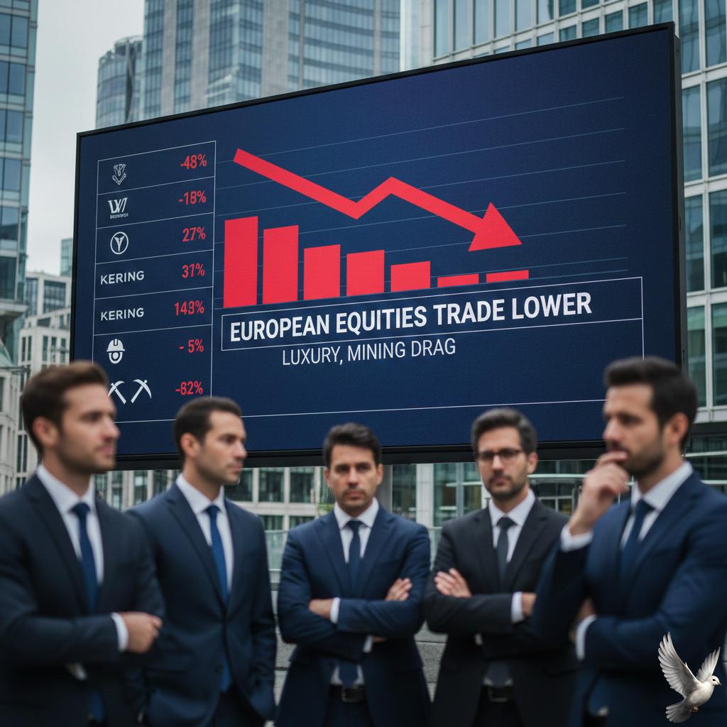 European Equities Trade Lower on Drag from Luxury, Mining Sectors