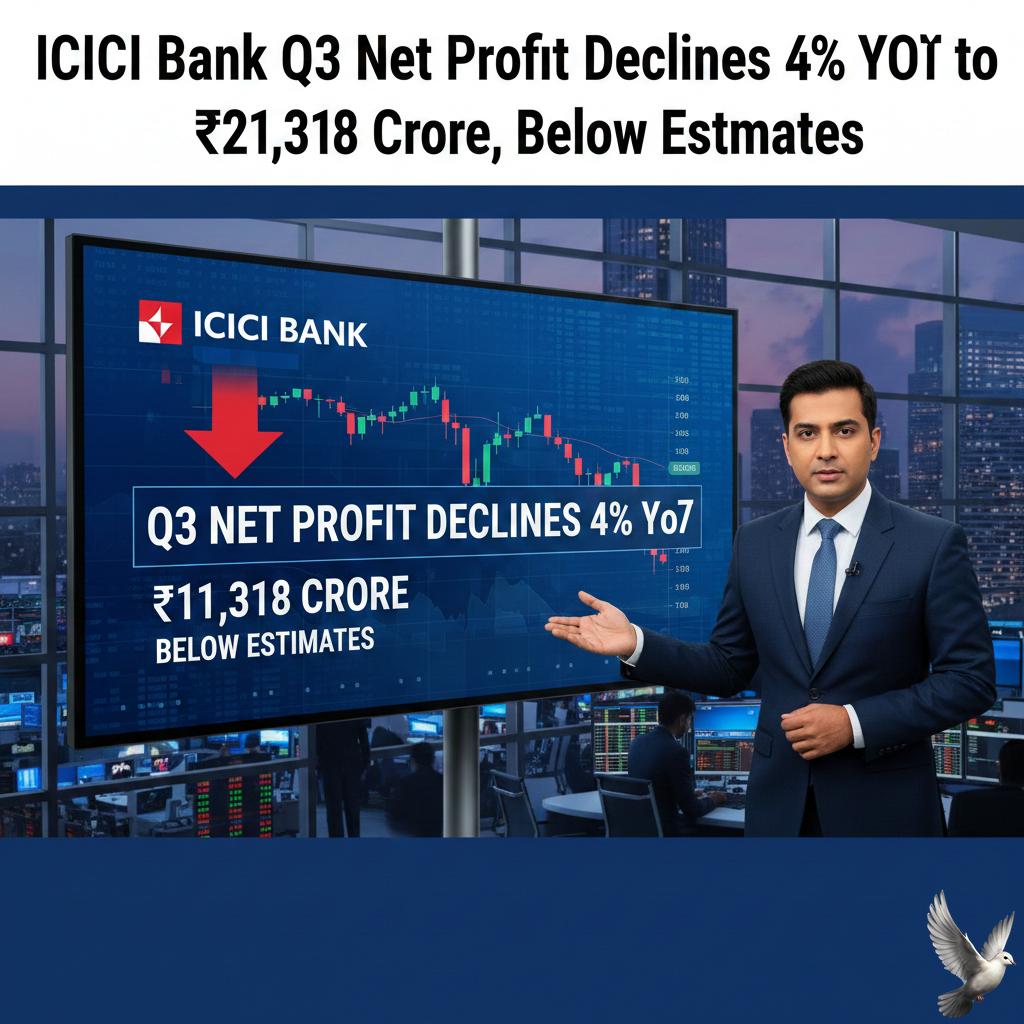 ICICI Bank Q3 Net Profit Declines 4% YoY to ₹11,318 Crore, Below Estimates