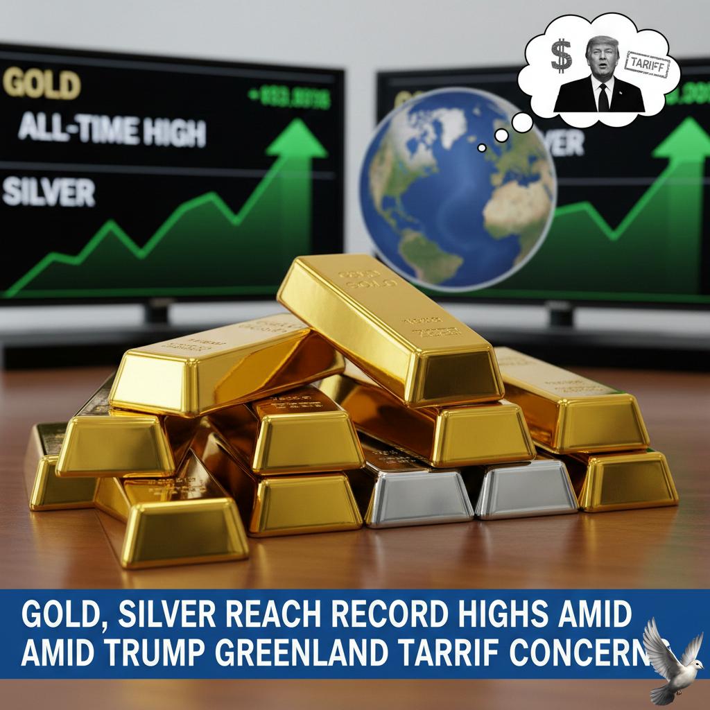 Gold, Silver Reach Record Highs Amid Trump Greenland Tariff Concerns