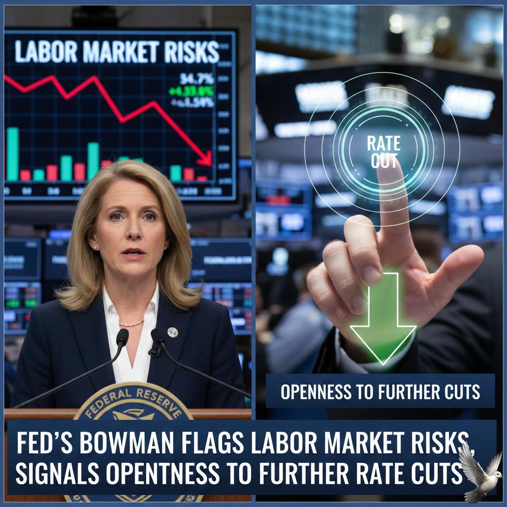 Fed's Bowman Flags Labor Market Risks, Signals Openness to Further Rate Cuts