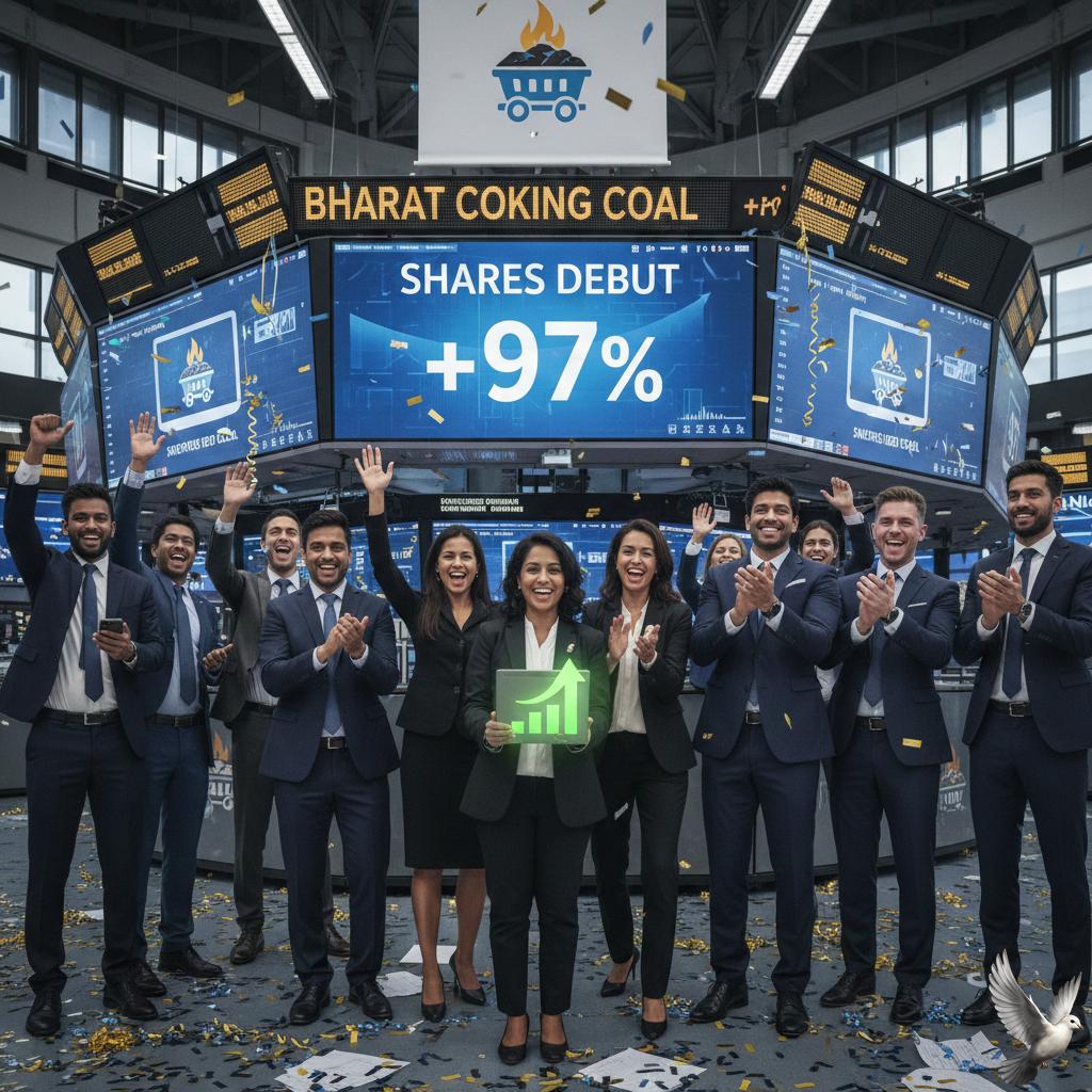Bharat Coking Coal Shares Debut at 97% Premium