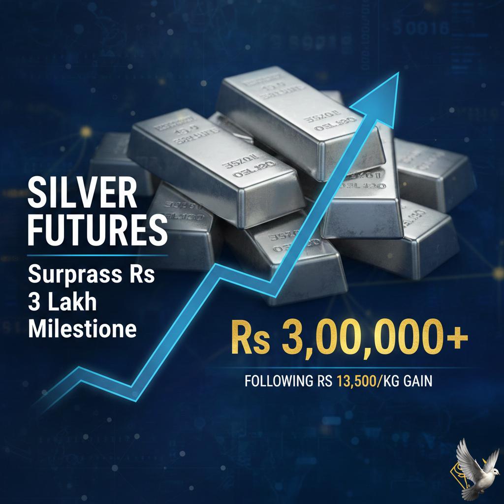 Silver Futures Surpass Rs 3 Lakh Milestone Following Rs 13,500/kg Gain