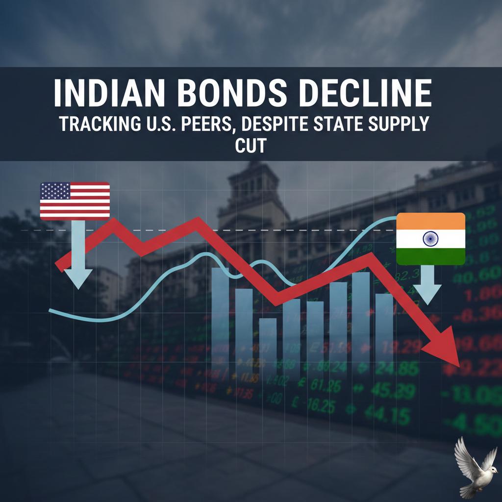 Indian Bonds Decline Tracking U.S. Peers, Despite State Supply Cut