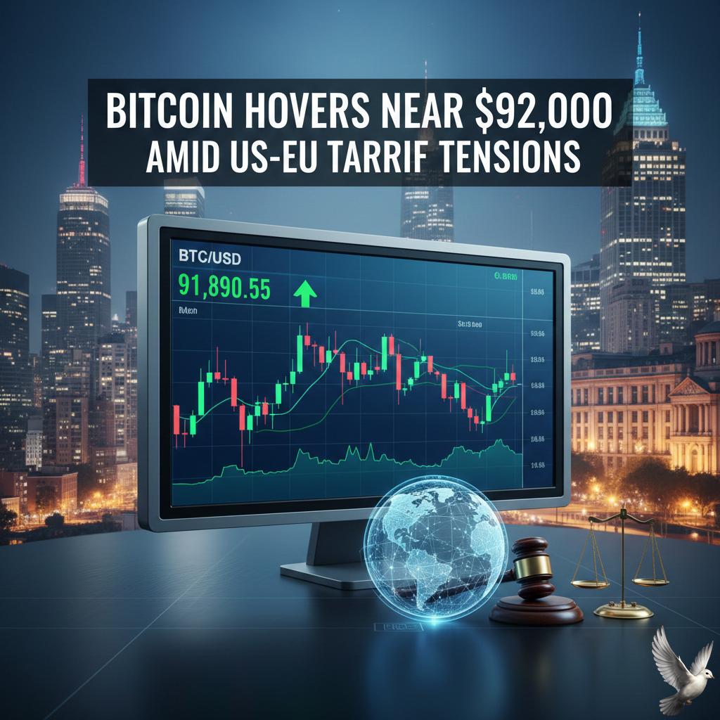 Bitcoin Hovers Near $92,000 Amid US-EU Tariff Tensions