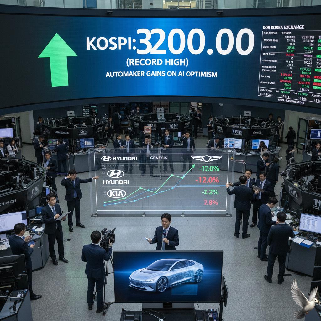 KOSPI Hits Record High Driven by Automaker Gains on AI Optimism