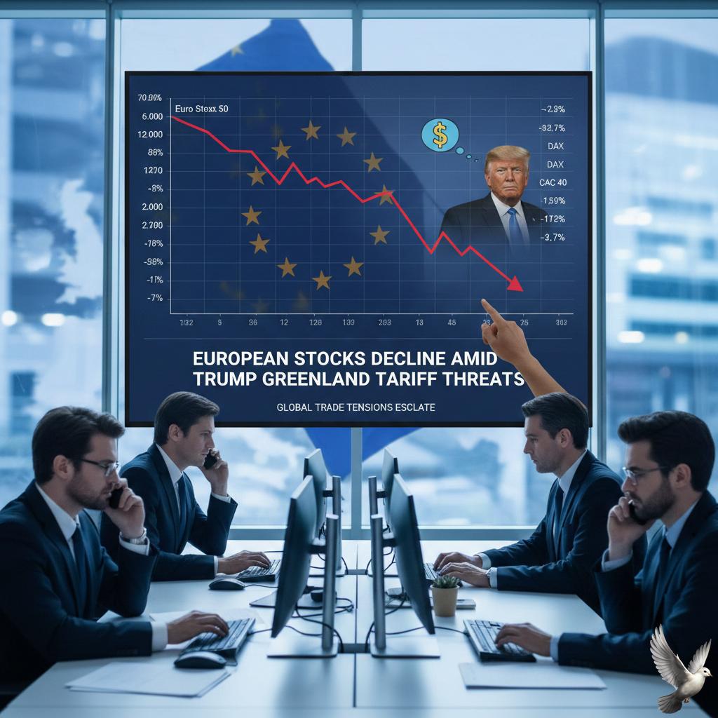 European Stocks Decline Amid Trump Greenland Tariff Threats