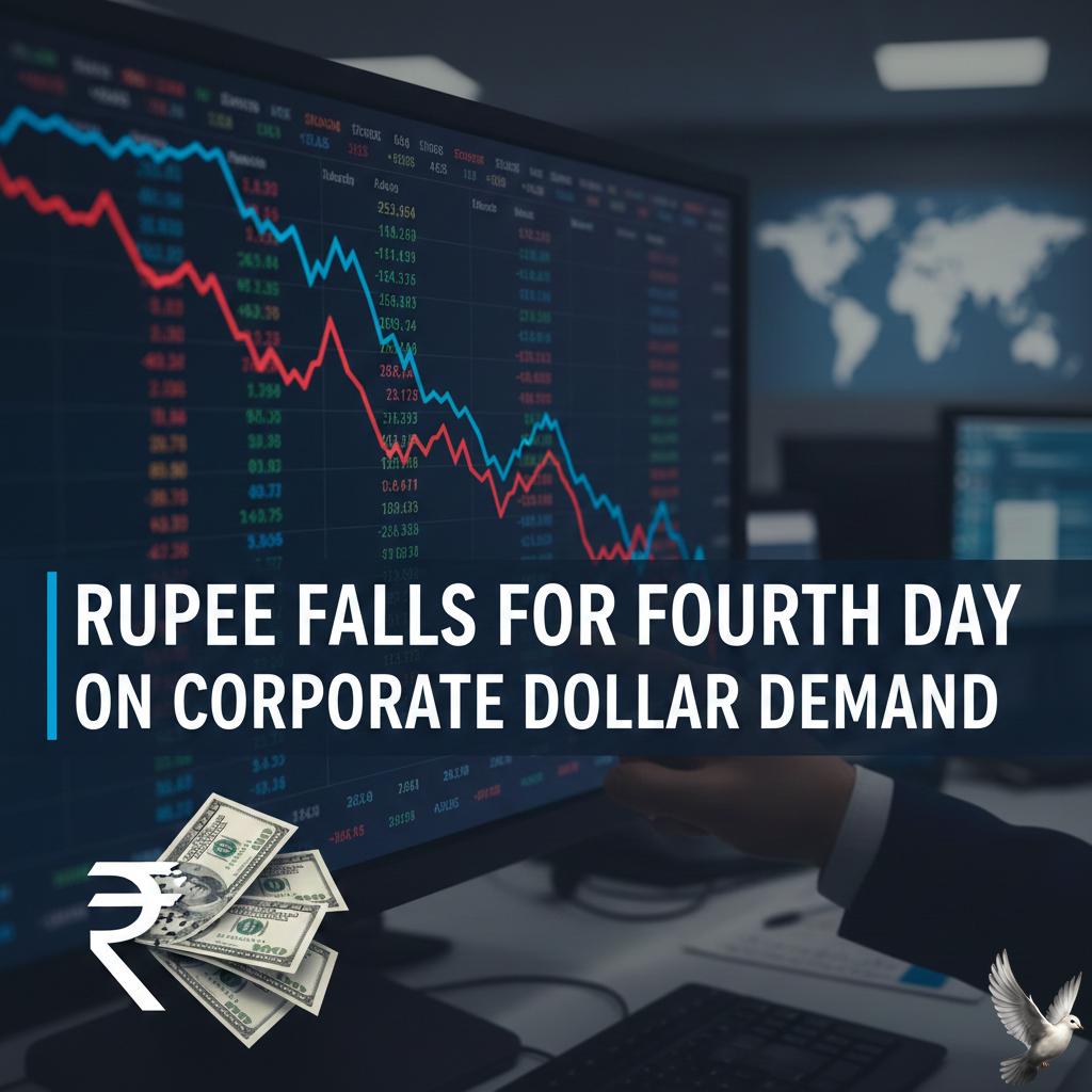 Rupee Falls for Fourth Day on Corporate Dollar Demand