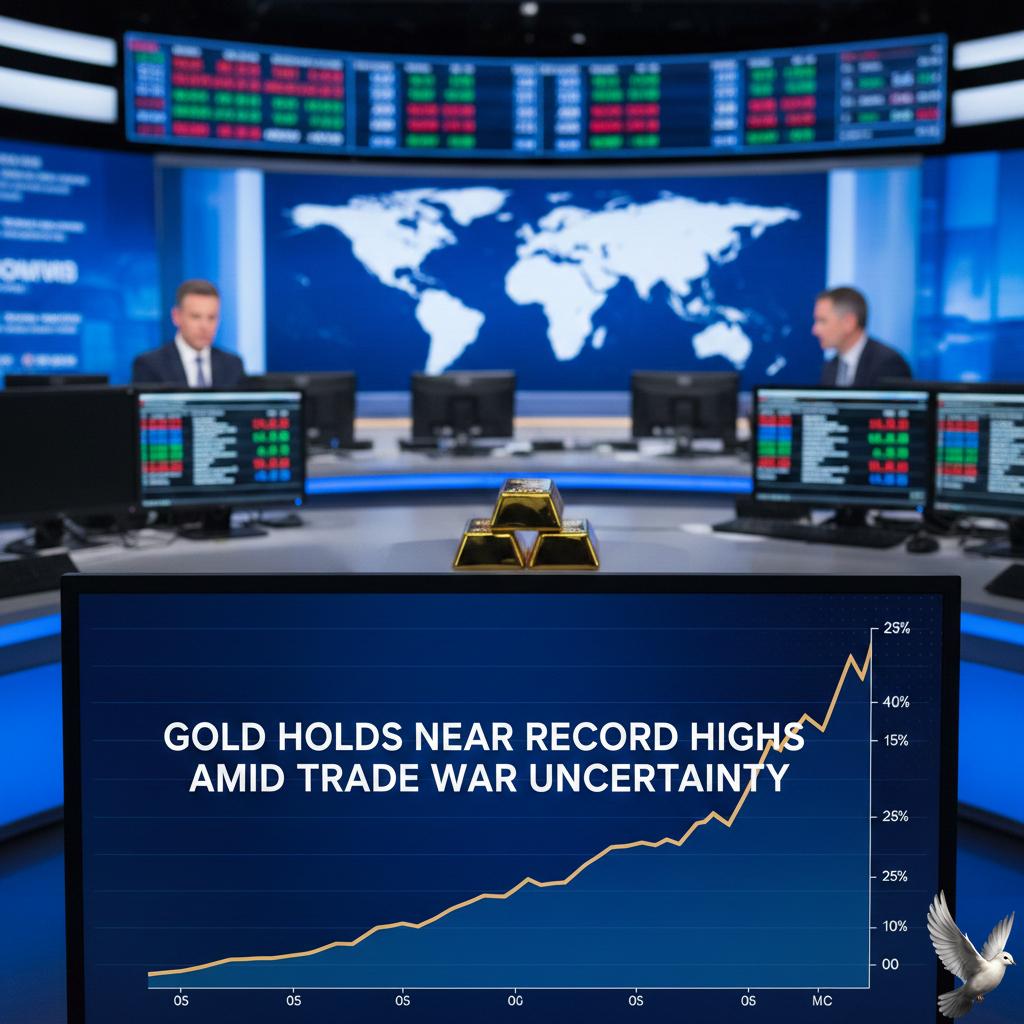 Gold Holds Near Record Highs Amid Trade War Uncertainty