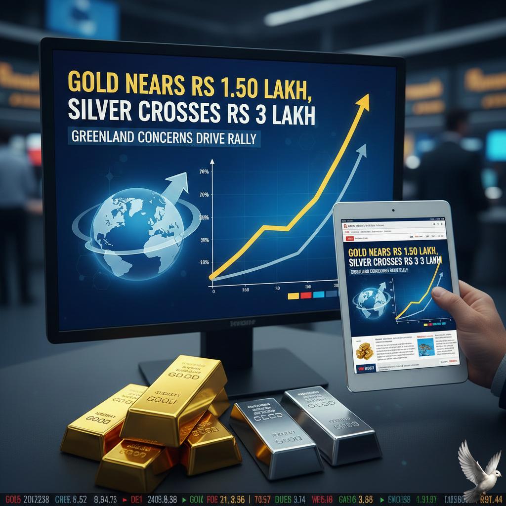 Gold Nears Rs 1.50 Lakh, Silver Crosses Rs 3 Lakh as Greenland Concerns Drive Rally