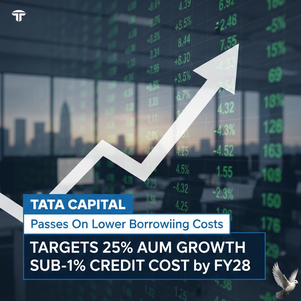 Tata Capital Passes On Lower Borrowing Costs; Targets 25% AUM Growth and Sub-1% Credit Cost by FY28