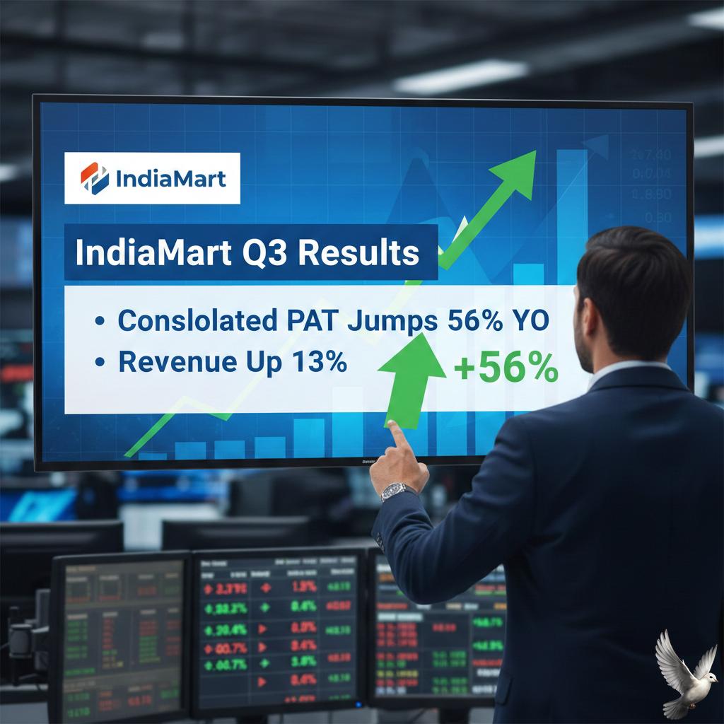 IndiaMart Q3 Results: Consolidated PAT Jumps 56\% YoY, Revenue Up 13\%