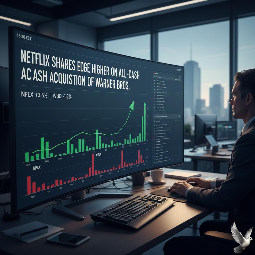 Netflix Shares Edge Higher on All-Cash Acquisition of Warner Bros