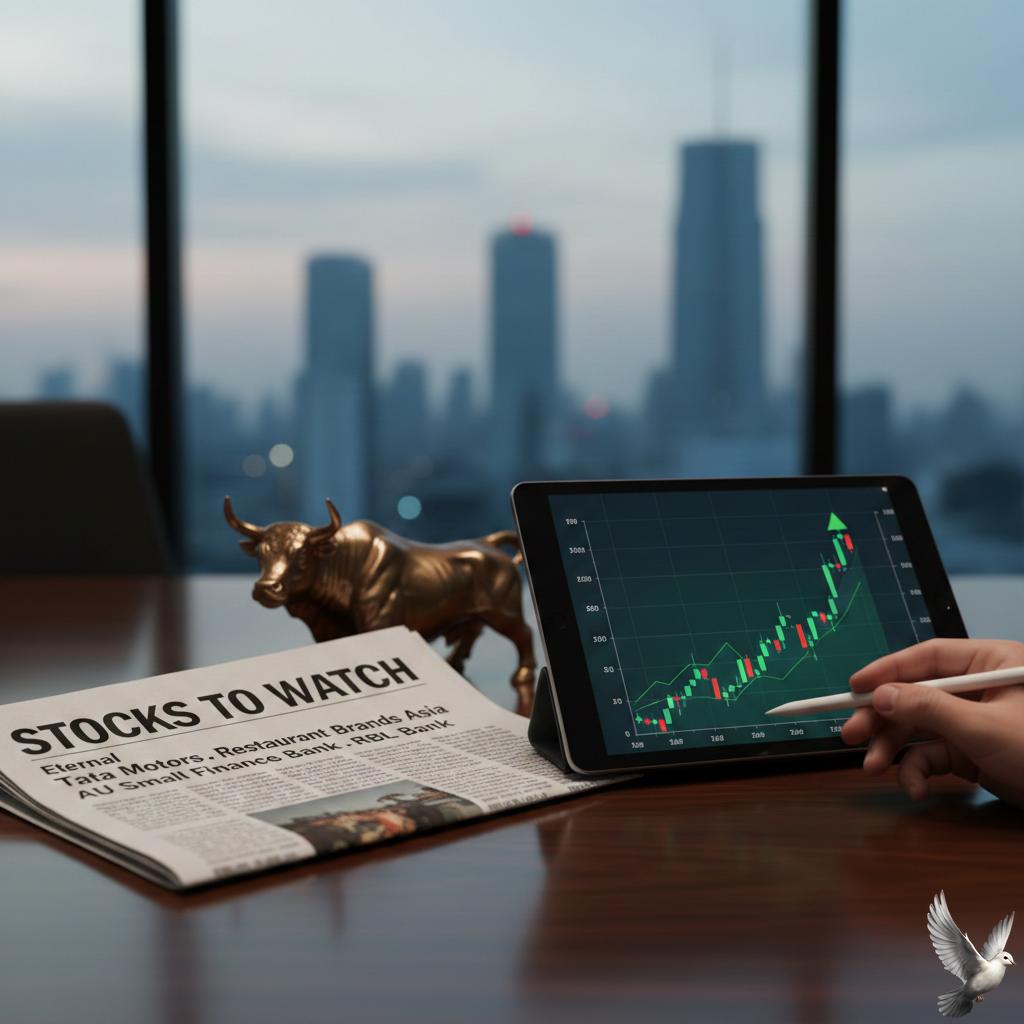 Stocks to Watch: Eternal, Tata Motors, Restaurant Brands Asia, AU Small Finance Bank, RBL Bank