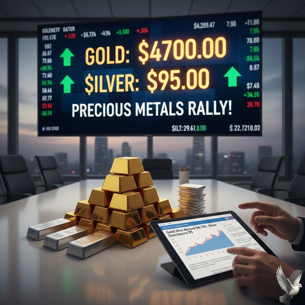 Gold Hits Record $4,700, Silver Surpasses $95