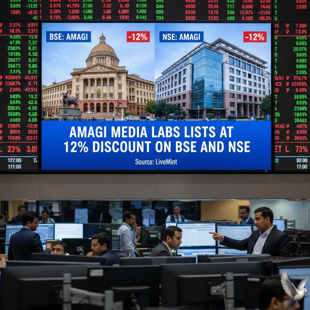 Amagi Media Labs Lists at 12% Discount on BSE and NSE