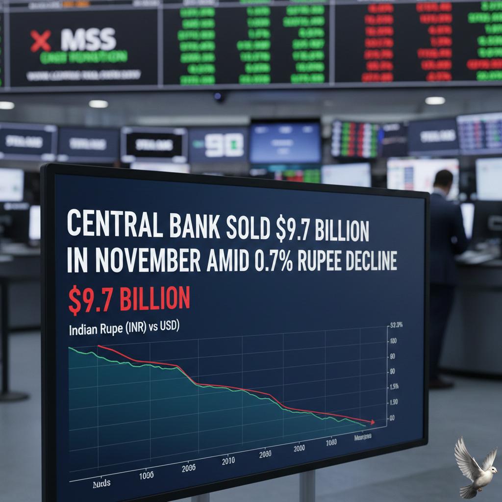 Central Bank Sold $9.7 Billion in November Amid 0.7% Rupee Decline