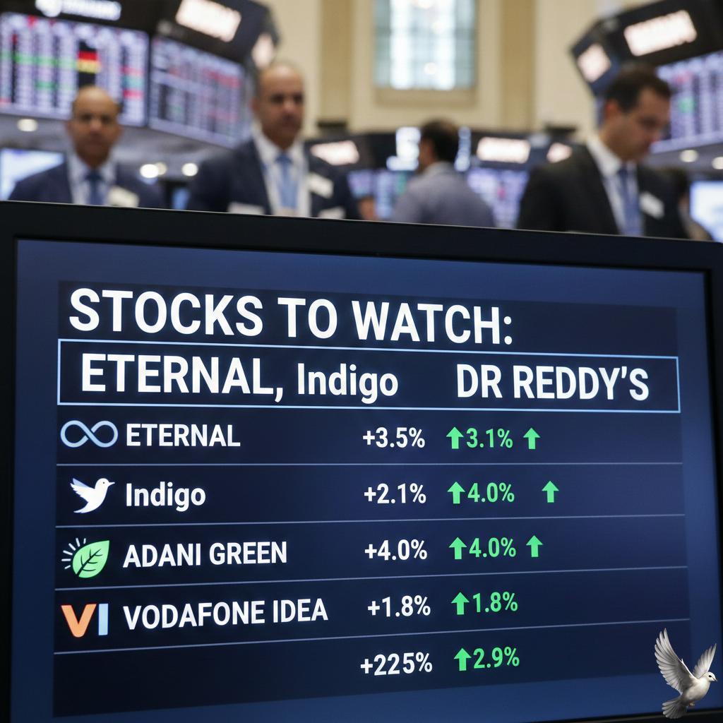 Stocks to Watch: Eternal, IndiGo, Adani Green, Dr Reddy's, Vodafone Idea