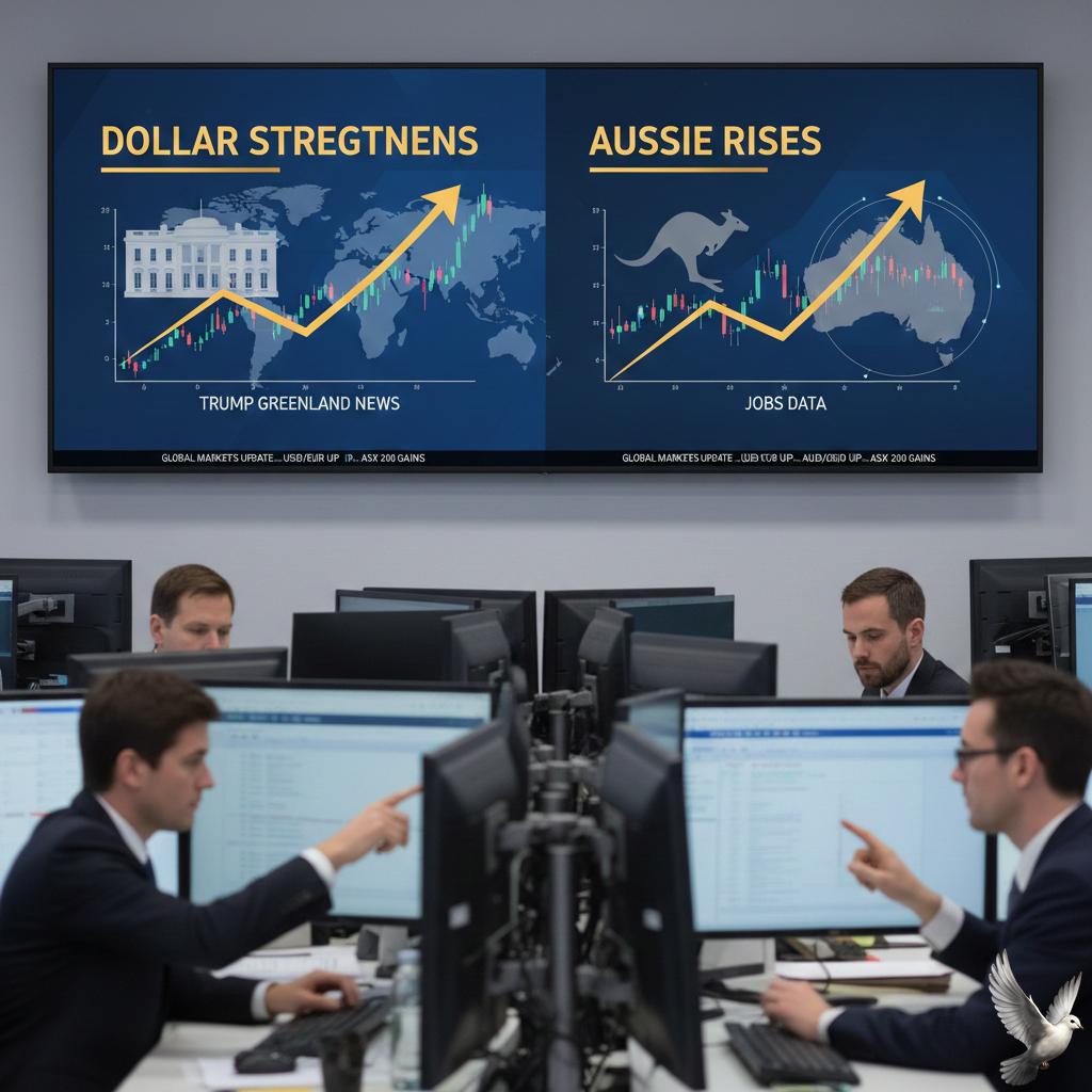 Dollar Strengthens on Trump Greenland News; Aussie Rises on Jobs Data