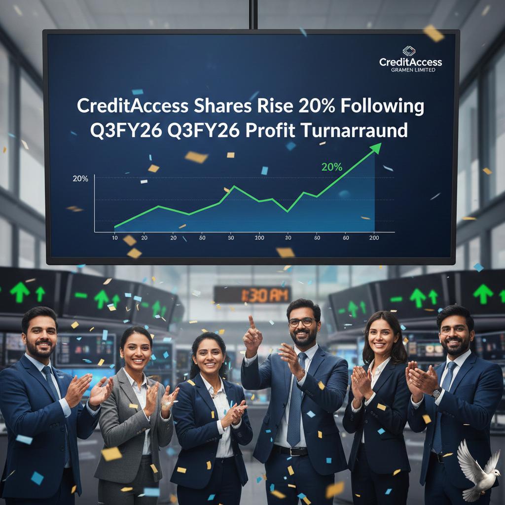 CreditAccess Shares Rise 20% Following Q3FY26 Profit Turnaround