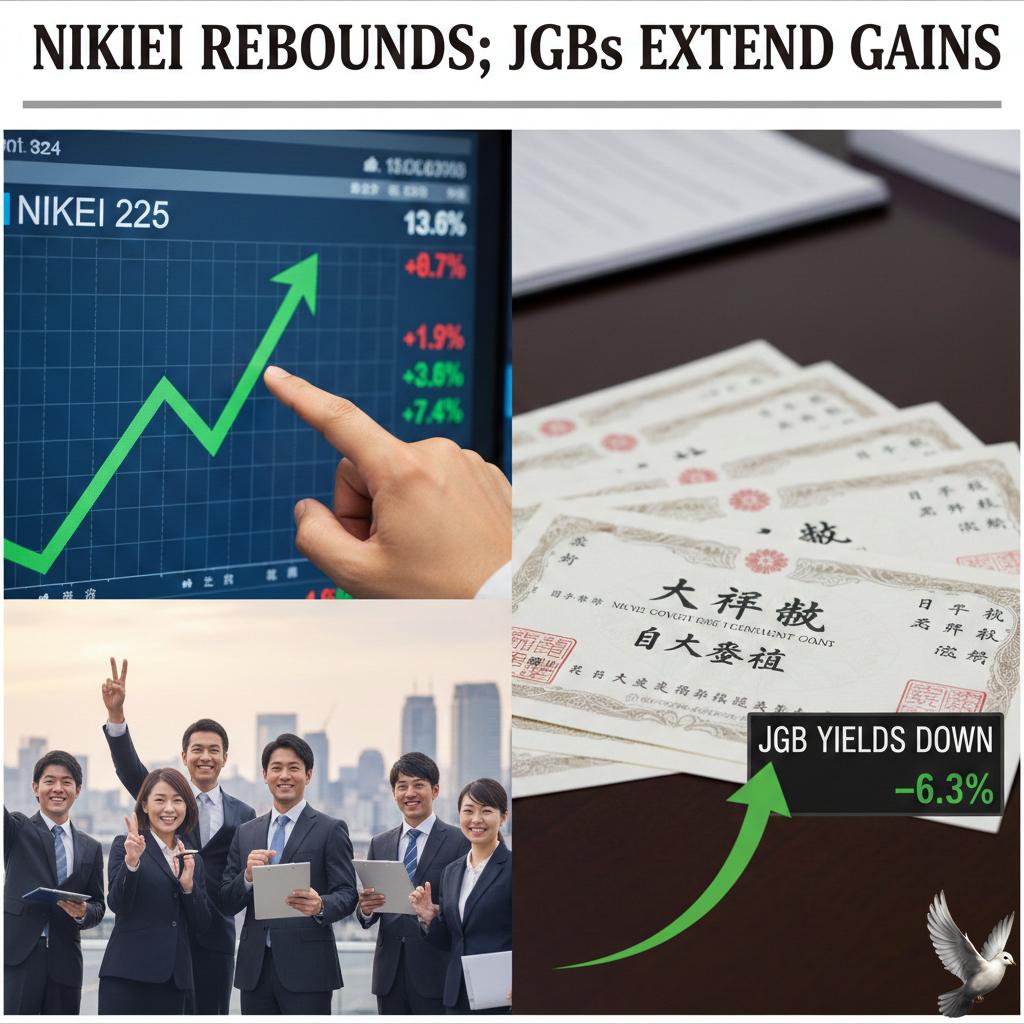 Nikkei Rebounds; JGBs Extend Gains